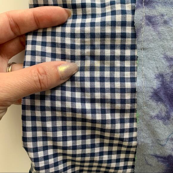 Via Penny Lane Reworked Apparel | Ice Cube Tie Dye Gingham Button Down Shirt - Picture 9 of 9